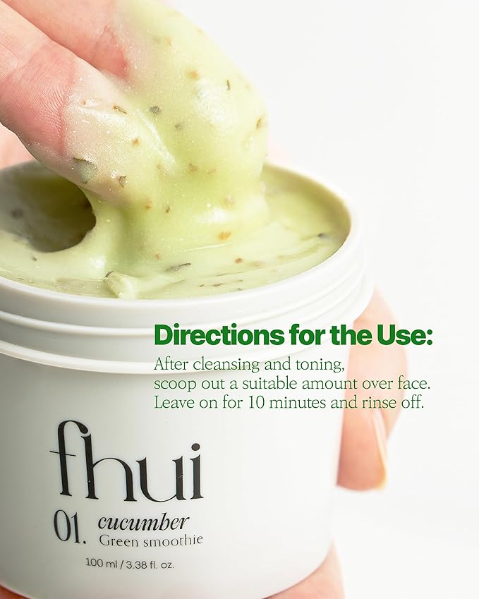 Cucumber Green Smoothie | Cooling Wash-Off Face Mask for Glass Glow Skin | Soothing Redness with Glutathione, 10-Hyaluronic Acid & Basil | Korean Skin Care for a Clear, Cool-Toned Complexion