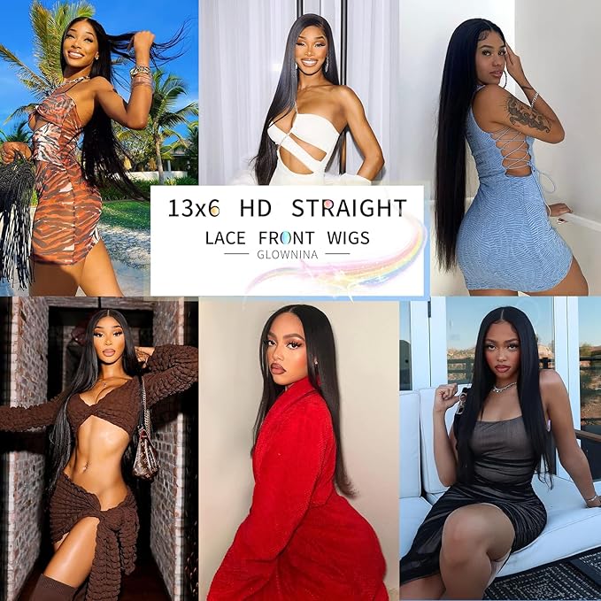 32 inch 13x6 Lace Front Wigs Human Hair Wigs HD Transparent Glueless Straight Lace Front Wigs Human Hair Pre Plucked with Baby Hair Lace Frontal Wigs for Women