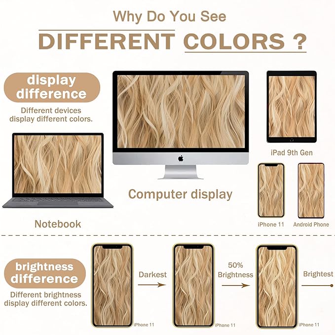 Clip in Hair Extensions for Women - 20 Inch Long Wavy Brown Extensions, 6PCS Light Brown & Blonde Hairpieces that Blend Naturally with Your Real Hair (20 Inch, Light Brown & Blonde)