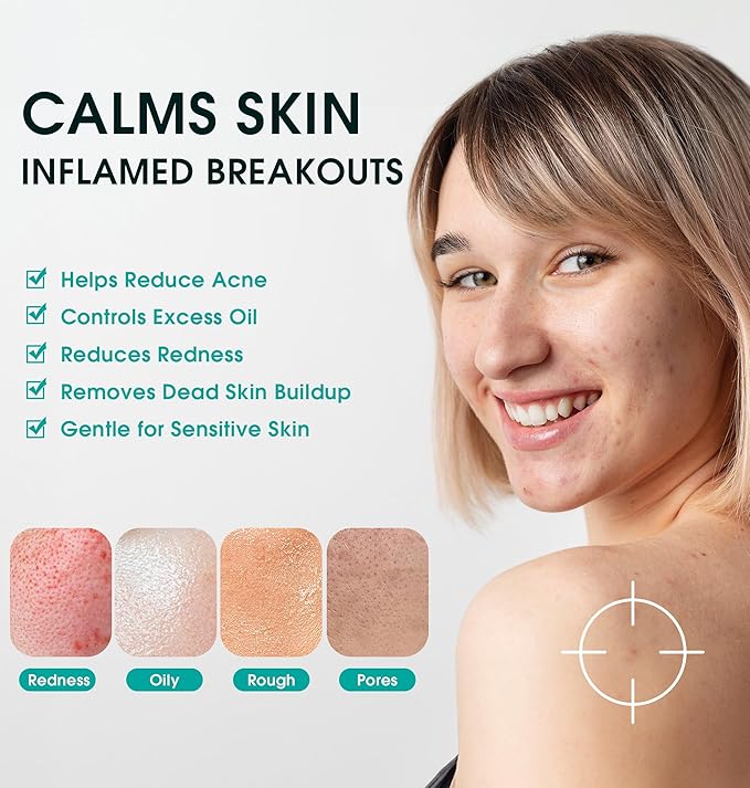 Facial Cleansing Wipes, Tea Tree Oil Extract for Face Cleansing, Salicylic Acid for Acne Treatment, Hydrating Pore Care for Sensitive Skin, Exfoliating & Soothing Double-Sided Cleansing Wipes (56PCS)