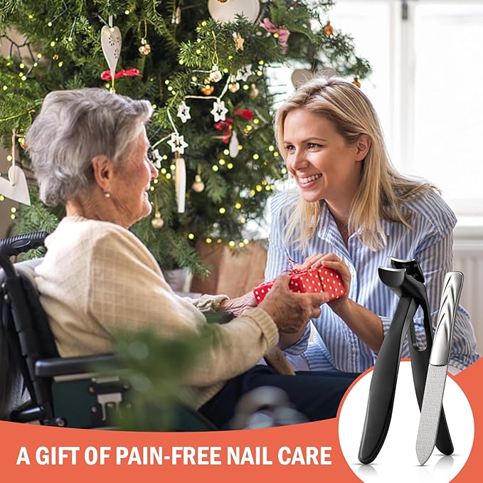 BEZOX Nail Clippers with Catcher for Seniors for Thick Nails, Fingernail and Toenail Clippers