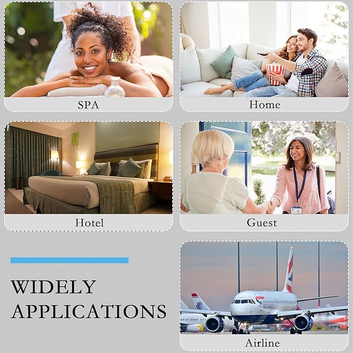 Shinymoon 8 Pairs Disposable Velvet Open Toe Non Slip Spa & Travel Slippers - White, Medium