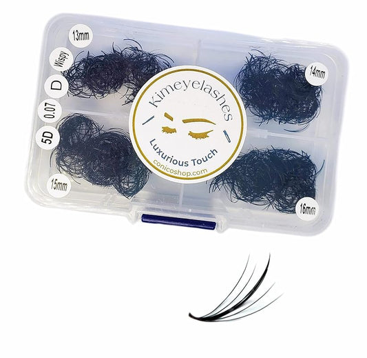 Wispy 1000 Premade volume fans Mixed 4 lengths 9-12 | 11-14 | 13-16 CC, D Curl Handmade eyelash extensions Spike Russian volume lash promade fan Kimeyelashes (11mm - 14mm, 5D Wispy - 0.07 - D)