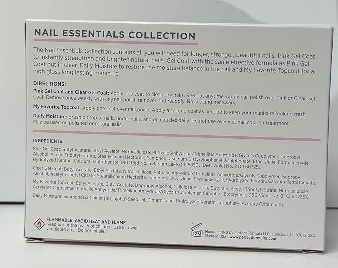 Perfect Formula Nail Collection - The Perfect Keratin Nail Treatment Manicure - A "Suit of Armor for Your Nails" - 4 pieces.