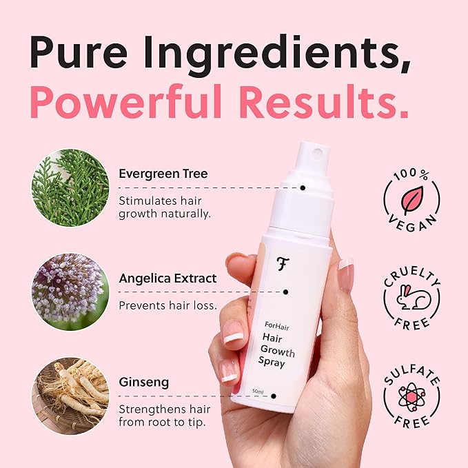 Advanced Hair Growth Oil Spray -Non-Greasy Hormone Free Formula - Promotes Thicker Natural Hair, Damage Repair, Loss Prevention, Ideal for Dry Scalp- ForHair