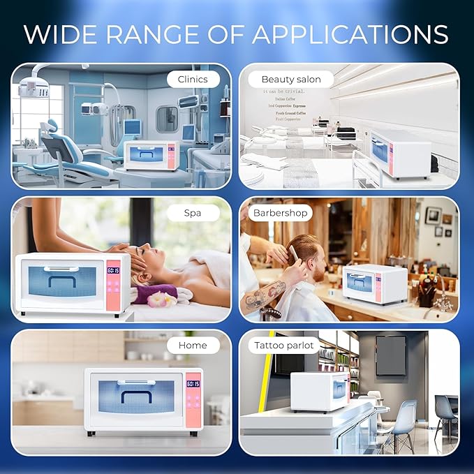 UV Light Nail Tool Cleaning Machine - Dry Heat Cabinet UV Light Cleaner, Manicure Tool Cleaner Cabinet, Barber Salon Tools, 6L 110V 160W White