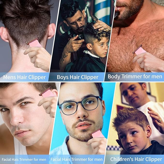 SweetLF Hair Clippers, Silent Cordless Hair Trimmer, Mini Hair Cutting Kit with 3 Guide Combs, USB Rechargeable, Portable, Pink