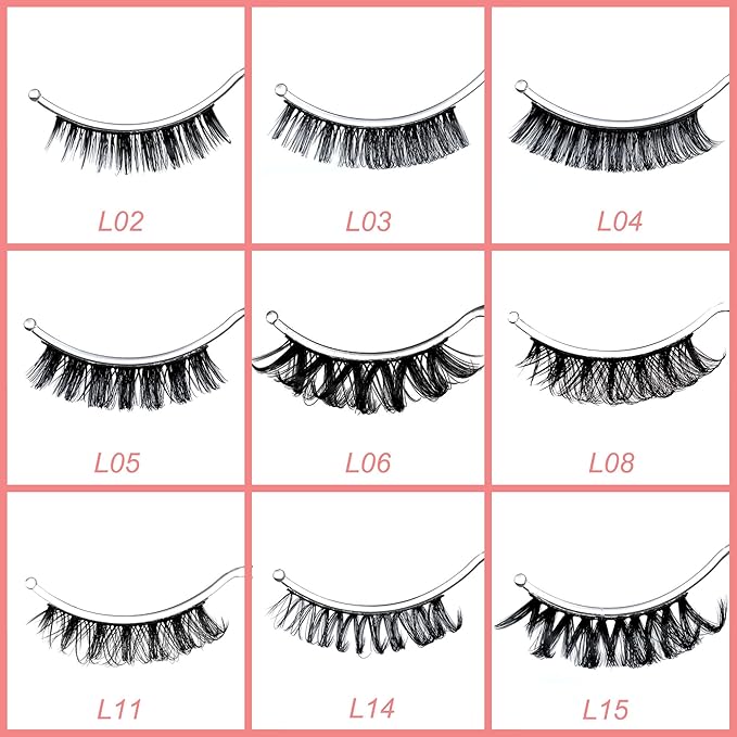 Russian D Curl Strip Lashes Fluffy False Eyelashes Natural Lashes 15-20mm Fake Lashes Pack Volume Eye Lashes 10 Pairs Faux mink lash Multipack