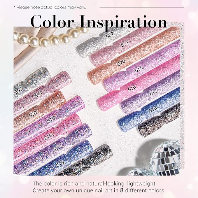 AZUREBEAUTY Dip Nails Powder Starter Kit, Silver Pink Blue Purple Black Shiny Chrome Platinum 8 All Season Colors with Nail Sticks, Base Glossy/Matte Top Coat Activator Liquid Set Manicure Art 30 PCS