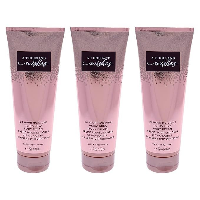 A Thousand Wishes Ultra Shea Body Cream by Bath and Body Works for Women - 8 oz Body Cream - Pack of 3