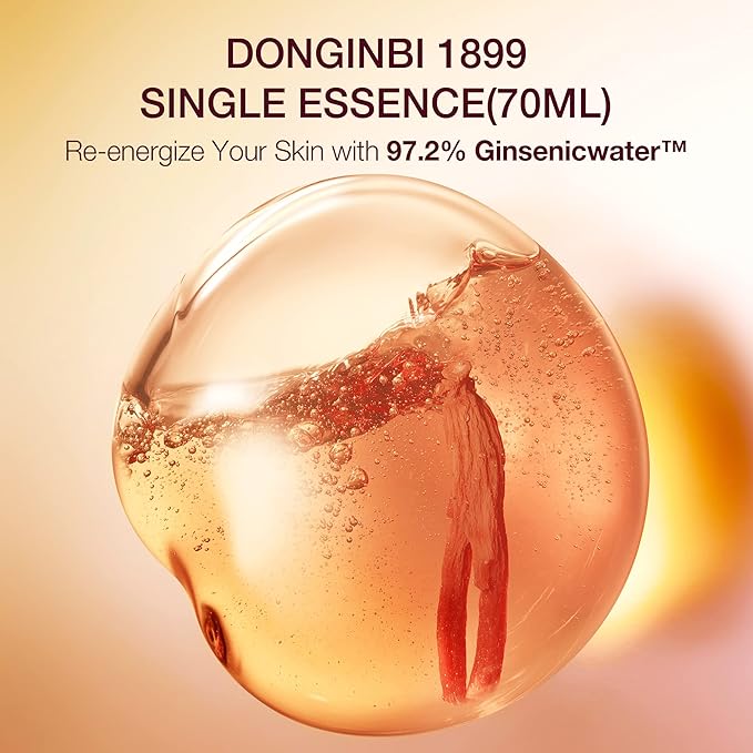 Donginbi Red Ginseng 1899 Single Essence - Mother's Day Gifts, Korean Red Ginseng Skin Care, Fast-Absorbing Moisturizing Facial Serum, Improved Skin Environment, 2.36 floz / 70ml