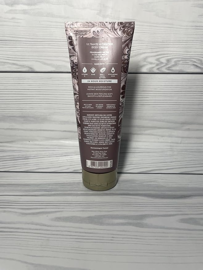 Bath and Body Works Cozy Vanilla Bourbon Body Cream, 8 oz, Pack of 2