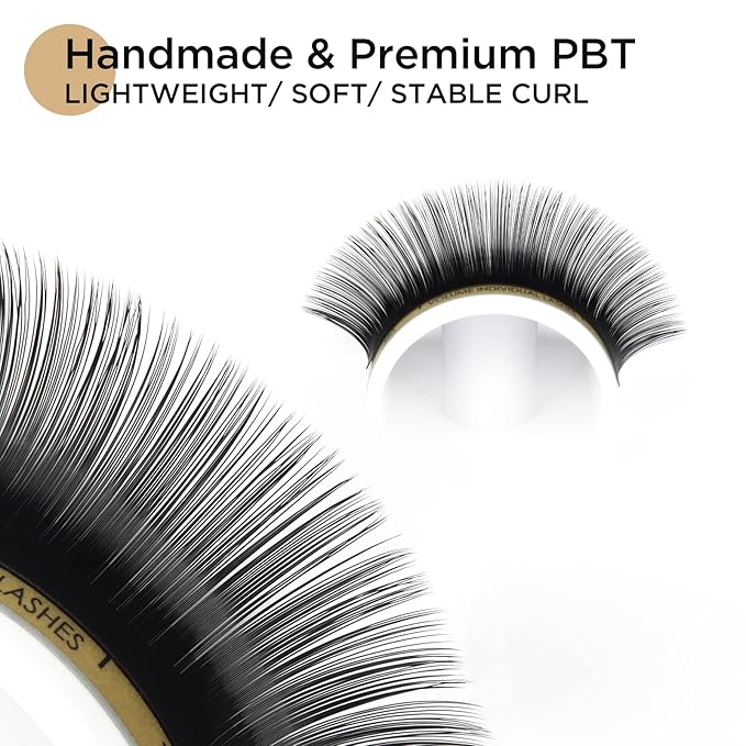 LASHVIEW 0.07 Thickness CC Curl 8-15mm Mixed Tray Volume Faux Mink Eyelash Extensions Silk Individual Lash Extensions Pure Korean Silk lashes Soft Application for Professional Salon Use