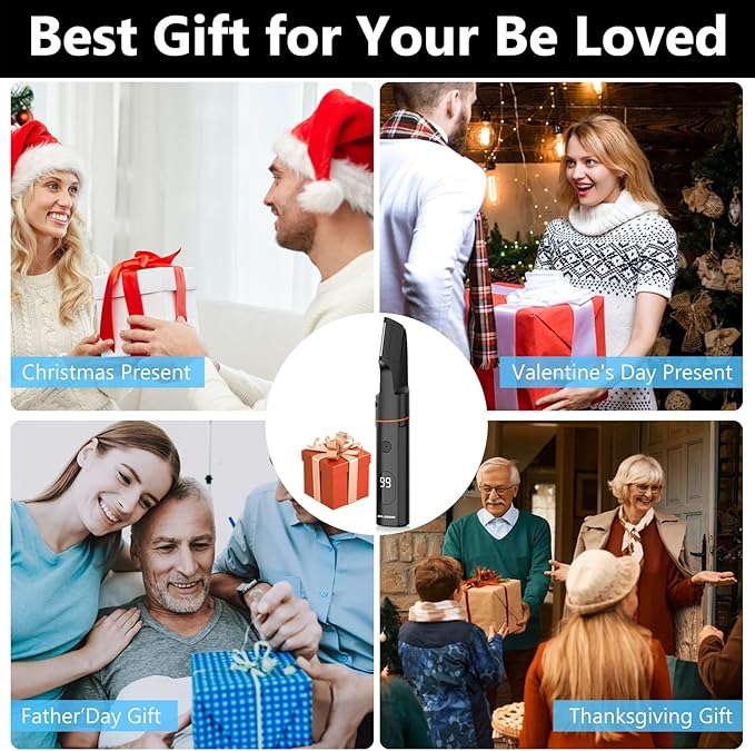 Manscape Body Hair Trimmer for Men, Waterproof Pubic, Groin & Ball Shaver, No-Nick Mens Grooming Kit with LED Display, Type-C USB Rechargeable, Guide Comb & Travel Lock