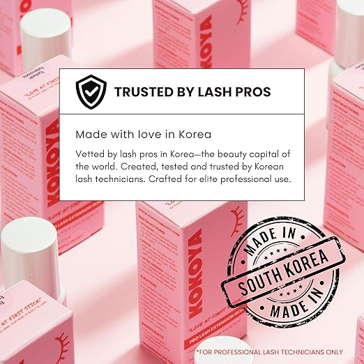KOKOYA Beauty Professional Eyelash Extension Glue - 5mL Black Lash Glue, Up to 8-Week Retention, 0.5 Second Dry Time, K-Beauty Vegan & Cruelty-Free, Super Strong Hold Lash Adhesive