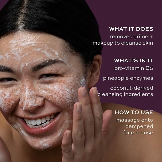 ITK Skincare 2-in-1 Milk-To-Foam Gentle Cleanser - Effective Face Wash + Makeup Remover with Vitamin B5, Pineapple + Coconut Enzymes for Radiant Skin - Cleanse, Remove Excess Makeup + Moisturize Skin