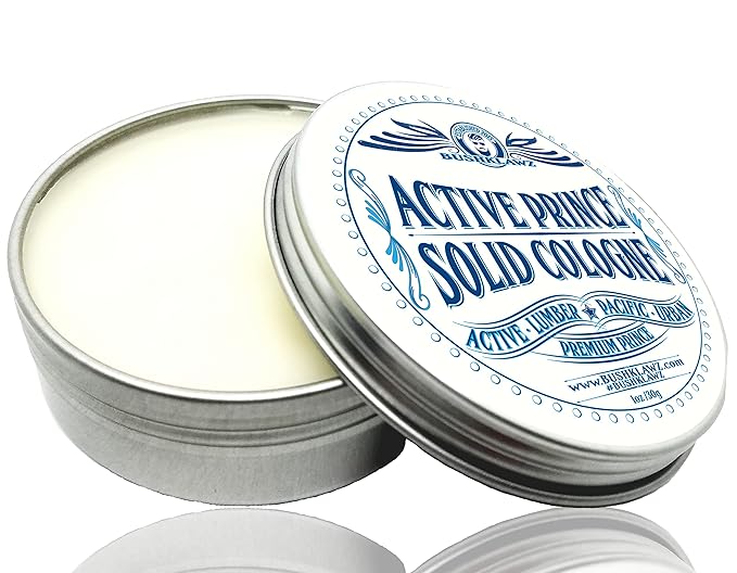 Active Prince Solid Cologne 1 oz Full Size Alcohol Free Natural Concentrated Travel Friendly Tins Men's Fragrance Manly Scents to Satisfy all Types of Viking Cannon Black Prime