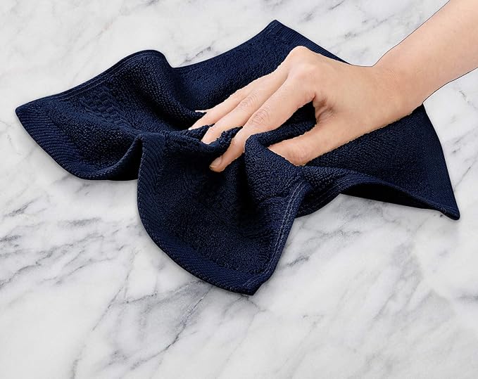 Utopia Towels 12 Pack Premium Wash Cloths Set, 12 by 12 Inches, 100% Cotton Ring Spun, Highly Absorbent and Soft Feel Essential Washcloths for Bathroom, Spa, Gym, and Face, Navy Blue