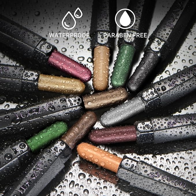 10PCS Eyeshadow Stick,Pro Longwear Cream Eye Shadow Brightener Pencil Crayon Makeup Sticks-Christmas Golden Night