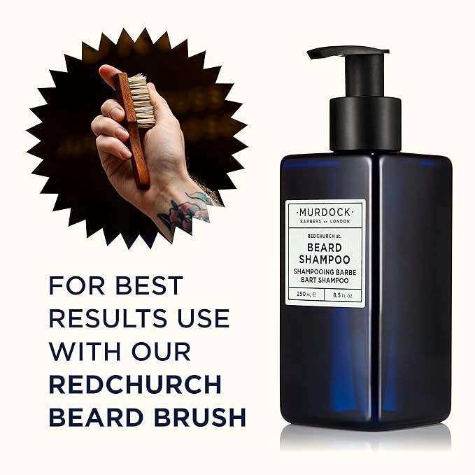 Murdock London Beard Shampoo with Natural Oils - Sulphate Free Shampoo Protects and Soothes Skin & Hair - 8.5 oz