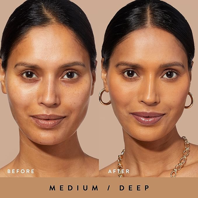 LAURA GELLER NEW YORK Quench-n-Tint Hydrating Foundation - Medium/Deep - Sheer to Light Buildable Coverage - Natural Glow Finish - Lightweight Formula with Hyaluronic Acid