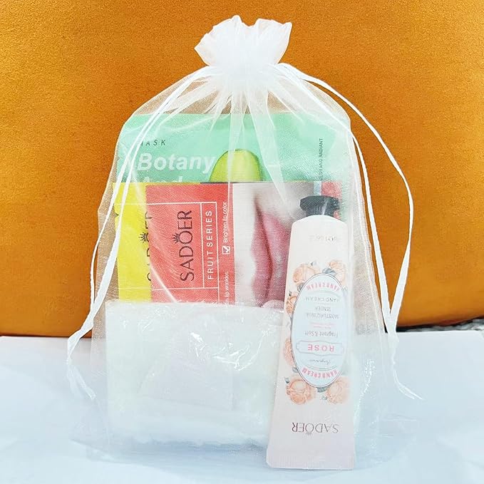 48 Pcs Spa Party Supplies, Facial Masks,Under Eye Patches,Hand Cream, Lip mask,Headband and Organza Bags, Spa Party Favors, Home Spa Sleepover Set for All Skin Type,Gift for Women Mothers Day Gift