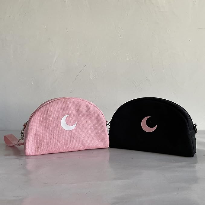 Brando Moon Smell Proof Makeup Bag with Moon - Carbon Neutralizing Fabric - Air Tight Zippers (Black)