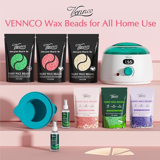 2.5lb Pink Rose Hard Wax Beads for Hair Removal - Gentle Hard Wax for Face, Bikini, and Brazilian Areas - Wax Refill for Full Body Professional Home Waxing