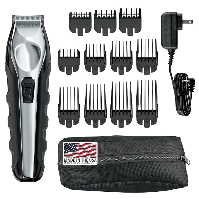 Wahl USA Lithium Ion Total Beard Trimmer for Men with 11 Guide Combs for Easy Trimming, Detailing, & Grooming – Model 9888