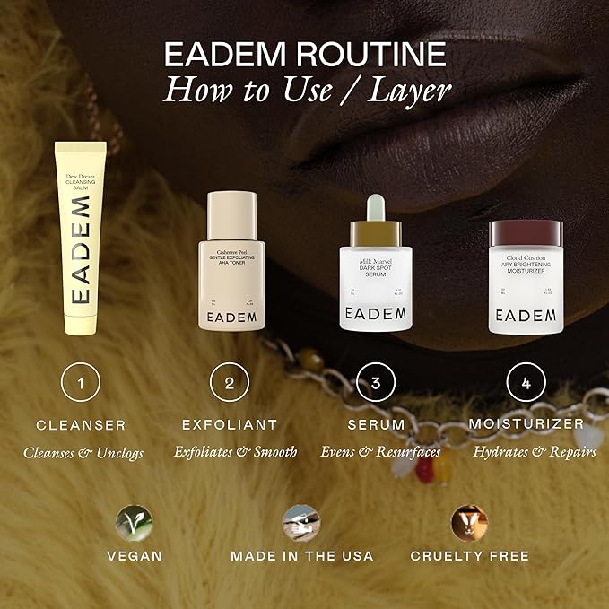 EADEM Dew Dream Hydrating Cleansing Balm & Makeup Remover with Moringa & Tiger Grass, Facial Cleanser & Skincare Moisturizer, Hydrating Skin Care Make Up Remover Balm, Mothers Day Gifts, 3.4 oz