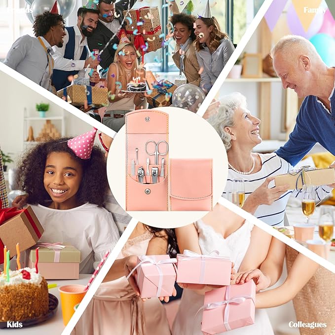 70 Set Manicure Set Bulk Professional Nail Care Kit Nail Clippers Kit Stainless Steel Pedicure Set with Travel Case Multicolor Portable Grooming Kits Gifts for Men Women (7 in 1,3x3.9'')