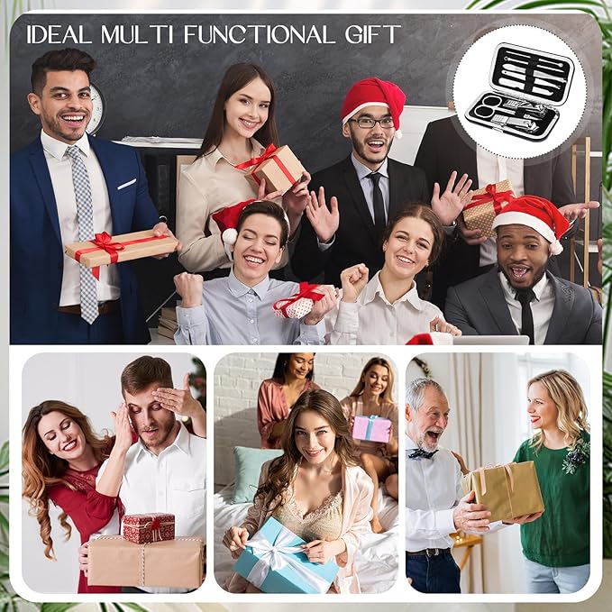 24 Sets Manicure Bulk Mothers Day Gifts Professional Nail Care Kit Nail Clippers Kit 8 in 1 Stainless Steel Pedicure Set with Travel Case Portable Grooming Kits for Men Women Friends(Fresh)