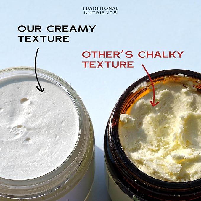 Whipped Tallow Face Moisturizer Pure Suet Beef Tallow Grass Fed Non-Greasy Nourishing Tallow Cream for Sensitive Skin - 4oz