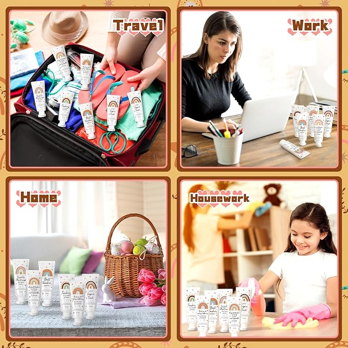 36 Pcs Teacher Appreciation Hand Cream Gifts Boho Rainbow Graduation End the Year Thank You Teacher Gifts for Women Travel Size Hand Cream Christmas Moisturizing Hnad Lotion