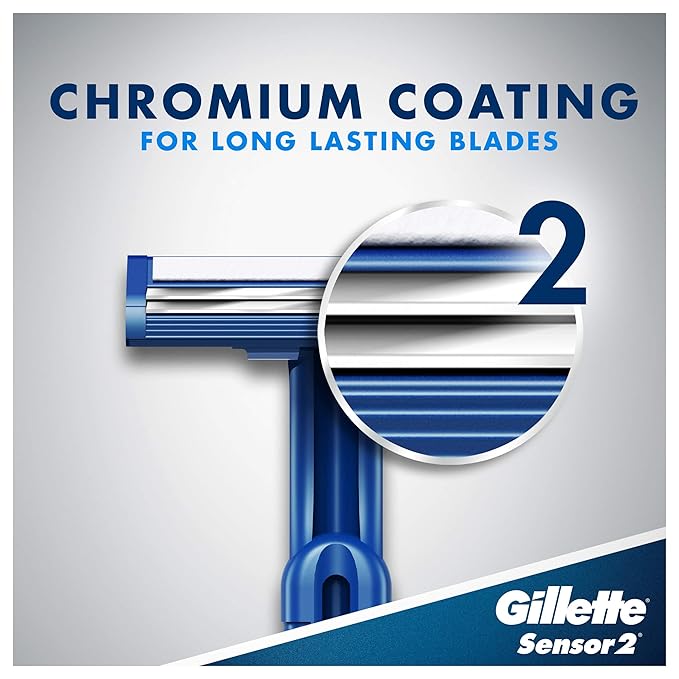 Gillette Sensor2 Pivoting Head + Lubrastrip Men's Disposable Razors, 12 Count (Pack of 3, Total 36 Razors)