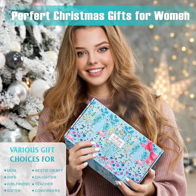 Birthday Gifts for Women, Spa Gift Baskets for Women Mom Her Wife Best Friends Girlfriend Teen Girls Sister Teacher Nurse, Unique Blue Self Care Relaxing Gifts for Christmas Valentines Mothers Day