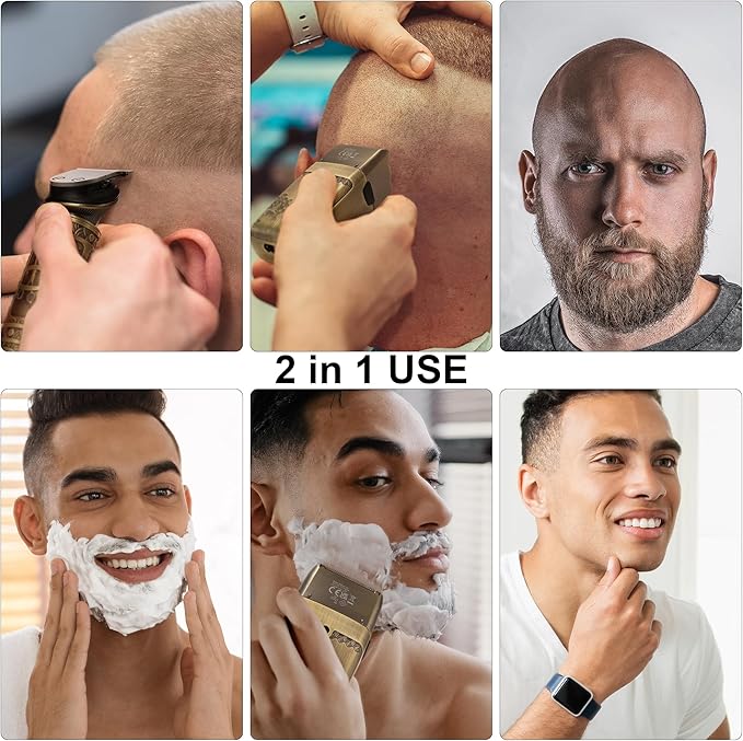 T-Blade Hair Trimmers & Electric Shavers for Men Foil Shaver Beard Trimmer Men's Grooming Kit with Triple Blades Cordless