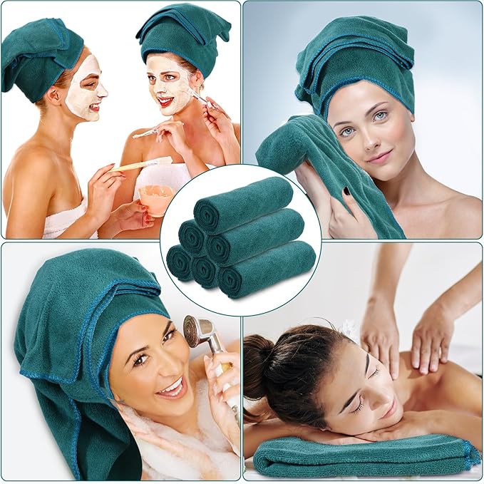 Newwiee 72 Pack Microfiber Bleach Proof Towels Bulk for Salon 18 x 30 Inch Dry Lint Free Hair Drying Hand Towels for Hair, Gym, Bath, Spa, Shaving, Barber(Green)