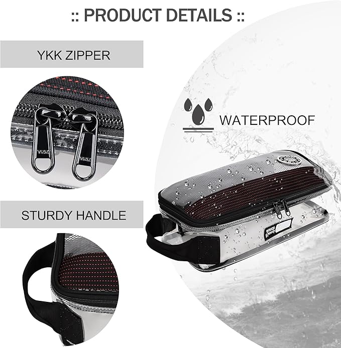 Rough Enough Clear Toiletry Bag for Traveling Men Shaving Kit Medicine Case Pouch Organizer Large for Toiletries Accessories