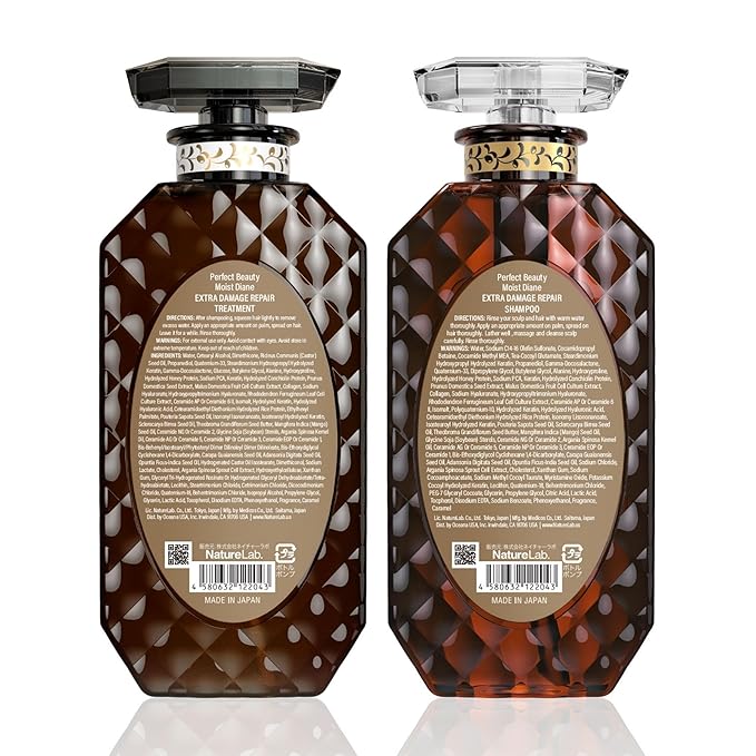 Moist Diane Keratin Shampoo and Conditioner Set for Damaged Hair Women & Men, Organic Hair Care with Argan Oil & Keratin from Japan, Silicone & Sulfate Free, EXTRA DAMAGE REPAIR, 30.4 Fl Oz