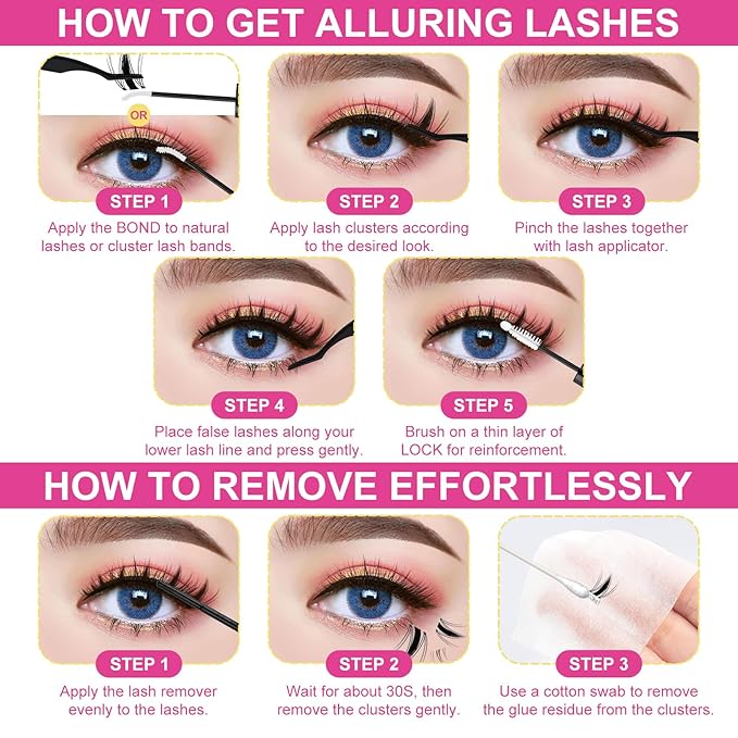 Manga Lash Clusters Kit 8-18mm Fairy Eyelash Clusters DIY Lash Extension Kit Waterproof Anime Lashes Ultra-Thin Invisible Band 0.3mm Individual Cluster Eyelash Extensions, Wanna Be-Kit