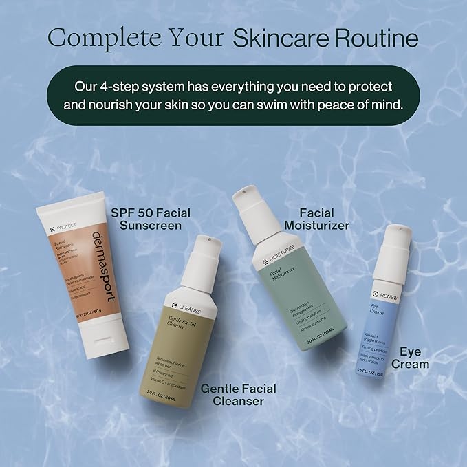 Dermasport Facial Moisturizer for Swimmers A Non-Greasy Non-Oily Vitamin-Infused Face Cream Hydrating Lotion for All Skin Types with Anti-Aging Complex Travel Size Lotion Moisturizer Face Cream