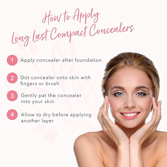 100% PURE Fruit Pigmented Long Last Compact Concealer, Creme, Full Coverage Concealer, Diminish Dark Circles (Light with Neutral Undertones) - 0.11oz