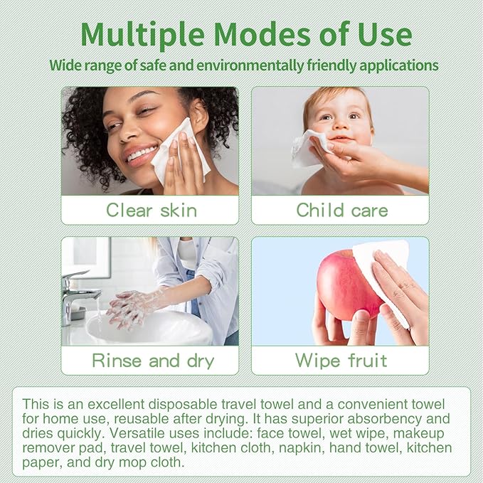 Clean Towels, 100% USDA Biobased Face Towel, Thickened, Multipurpose Towel, Facial Wash And Dry, Makeup Remover Dry Wipes, Disposable Face Towels, 3 Pack (210 Count) 8 x 8 Inches