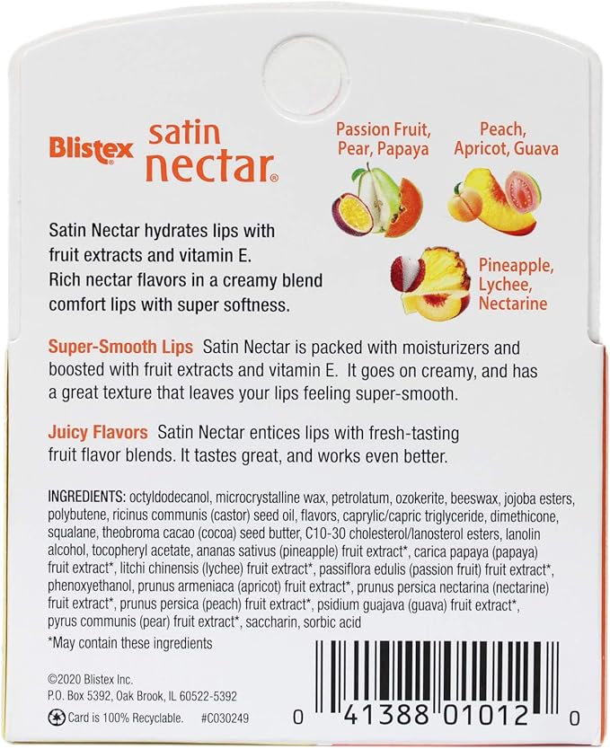 Blistex Satin Nectar Lip Moisturizer Variety Value Pack 0.15 Ounce Each (6 Pack)