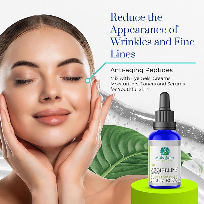 Skin Perfection Argireline Serum - Peptides Serum for Face with Acetyl Hexapeptide-8 for Fine Lines & Wrinkles - Diy Anti Aging Argireline Booster Solution Mix with Any Skincare Products 0.5oz