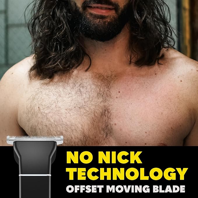 The Beard Club Body Hair Trimmer for Men, Pubic Hair Trimmer for Men & Ball Trimmer - Mens Body Shaver, Ceramic Blade Ball Shaver & Manscaper - Rechargable, Electic, Waterproof Wet or Dry Clippers