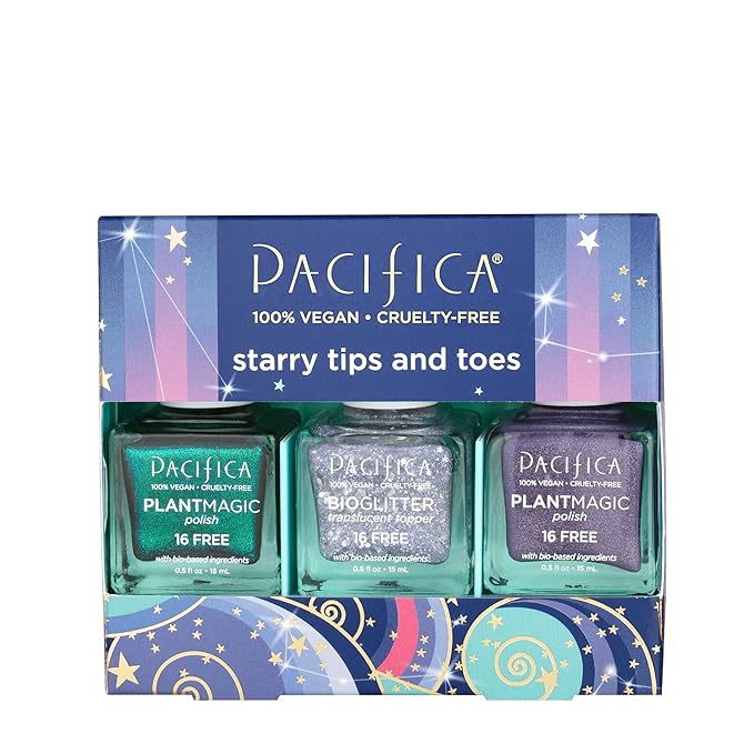 Pacifica Beauty, Plant Magic Nail Polish Set, Longwear Formula, Vegan & Cruelty Free, 3 Count