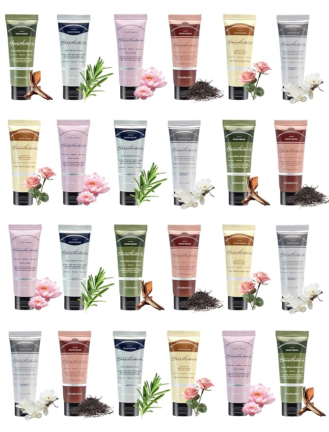 24 Pack Hand Cream Set - Travel Size Moisturizing Scented Hand Lotion for Dry Skin, Ideal Holiday Gift for Women