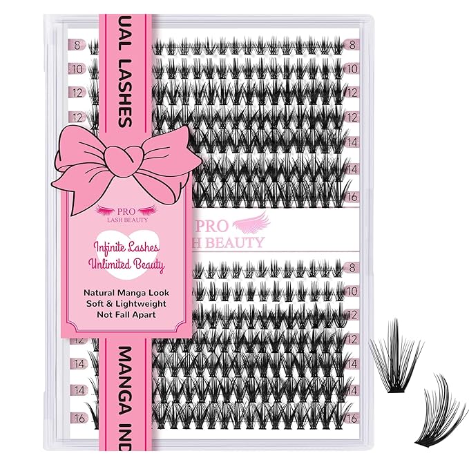 280 Pcs Individual Lashes 40D Mixed Lash Clusters Devil Style Lashes That Look Like Eyelash Extensions Wispy Lashes DIY Individual Lashes At Home (40D-C-8-16mix,Manga)